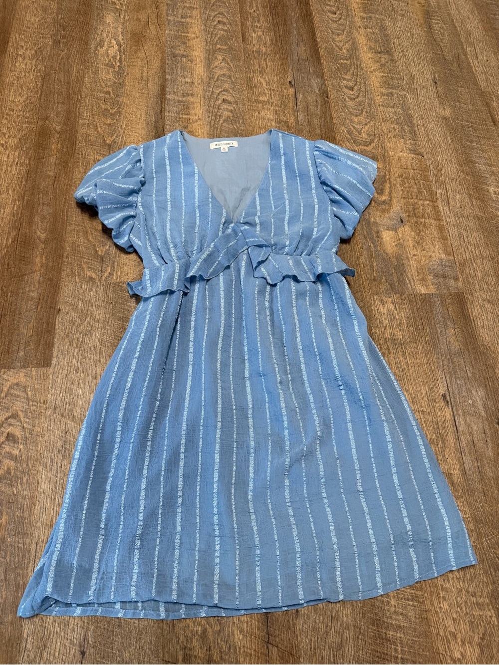 Wild honey Light Blue Striped Dress